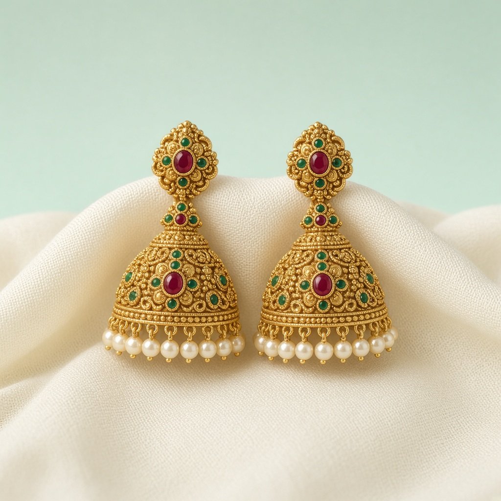 Temple Jhumka Set